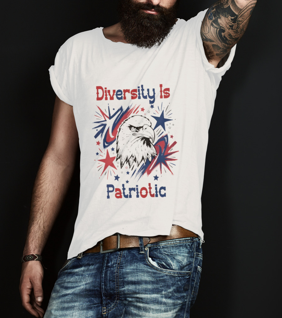 Diversity Is Patriotic Eagle Stars Fourth Of July T-Shirt