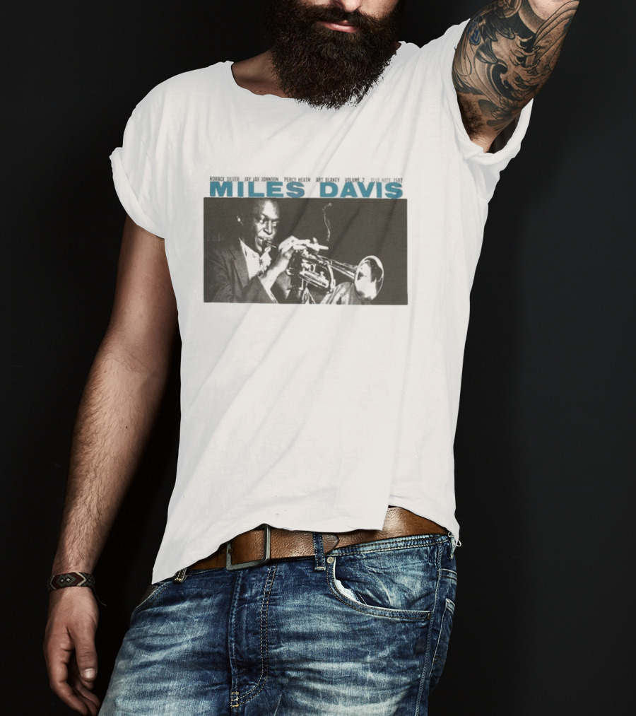 Miles Davis Volume 2 Jazz Horace Silver JJ Johnson Black And White Album Cover T-Shirt