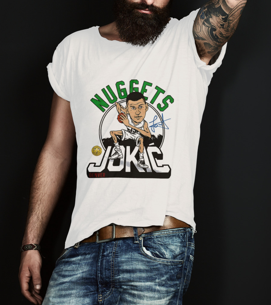 Nuggets Denver Jokic Basketball Caricature T-Shirt