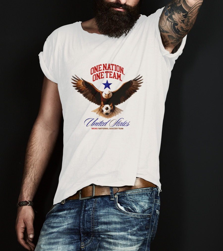 One Nation One Team United States National Soccer Team Eagle Soccer Ball T-Shirt