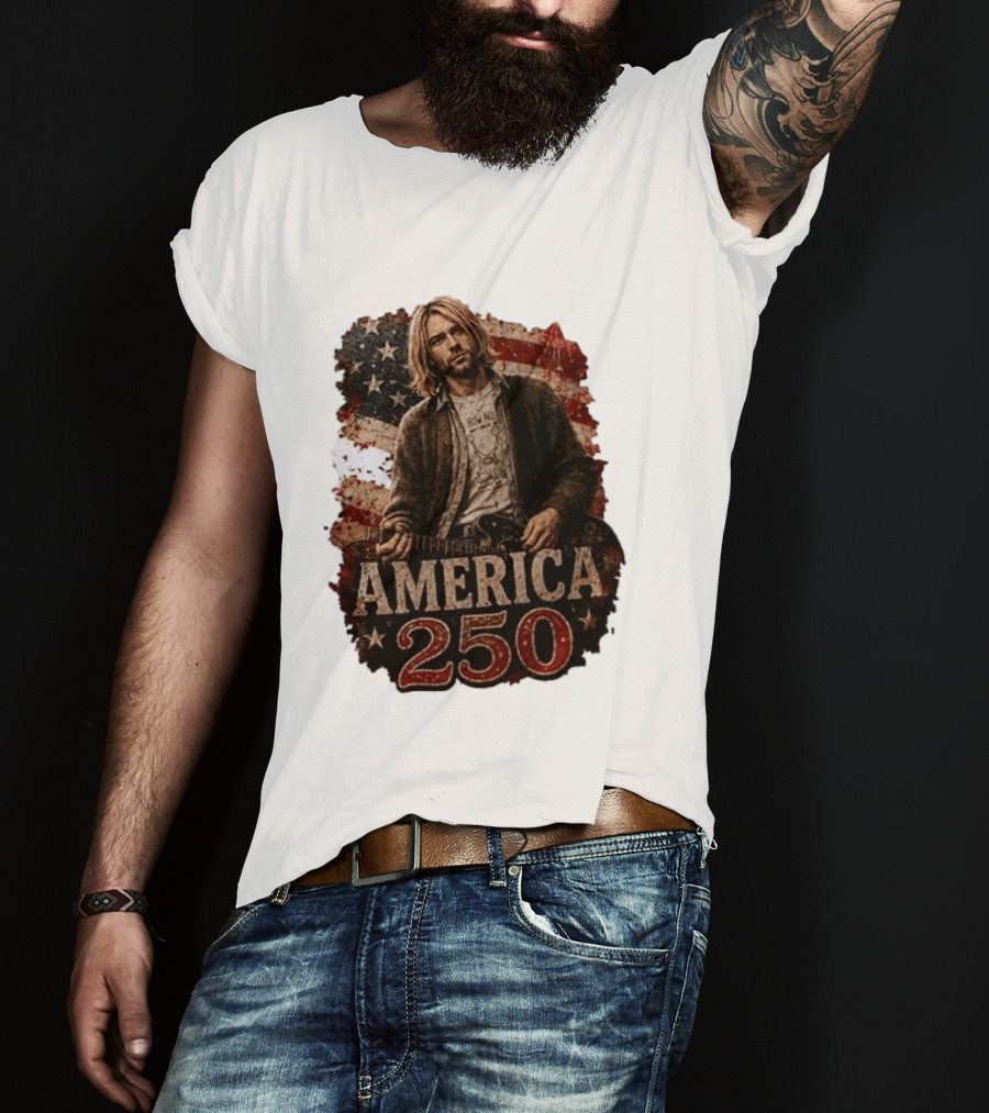 America 250 Years Of Freedom I Love America Kurt Cobain T-Shirt