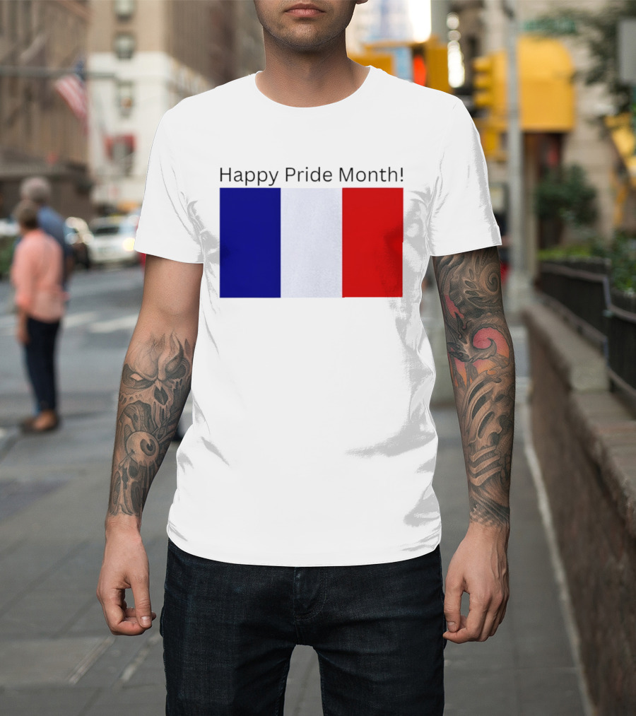 Happy Pride Month France Flag Celebration T-Shirt