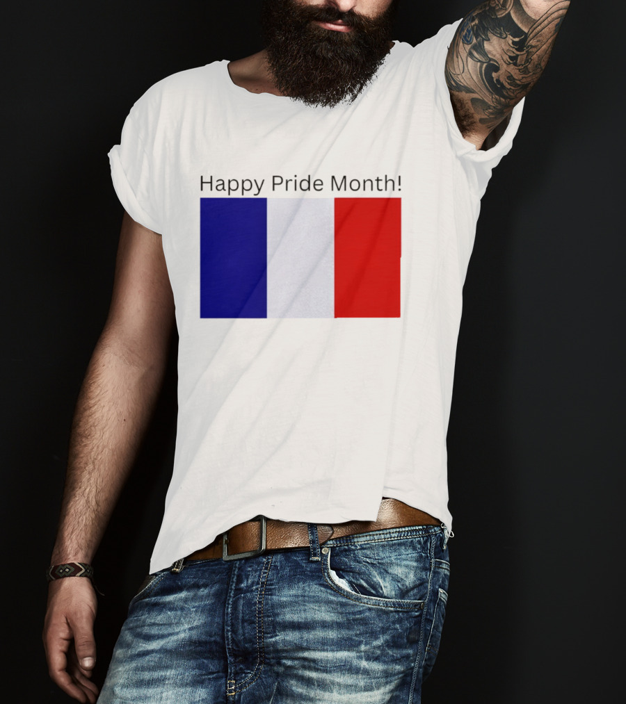 Happy Pride Month France Flag Celebration T-Shirt
