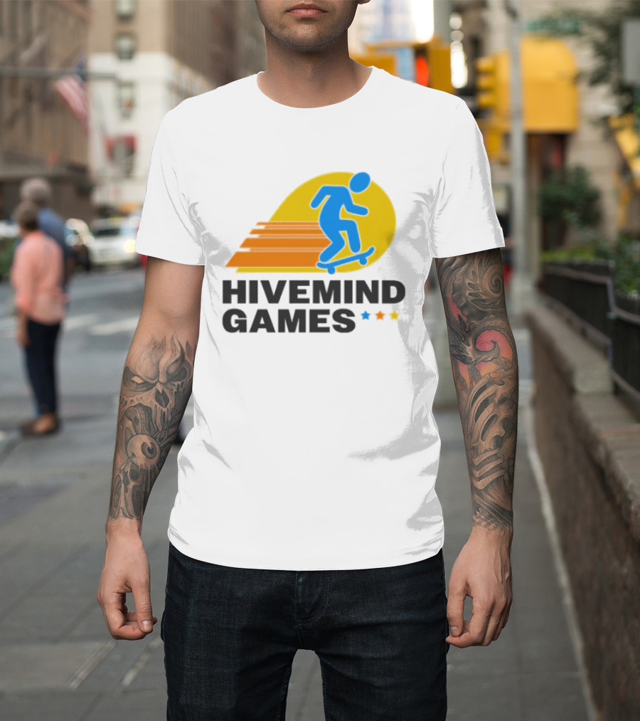 Hivemind Games Skateboarding Dynamic Motion With Shooting Stars T-Shirt