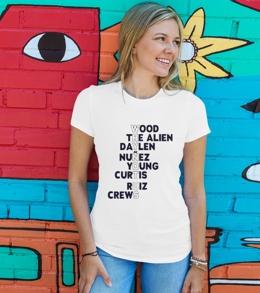 Washington Baseball Players Wood The Alien Daylen Nuñez Young Curtis Ruiz Crews Why Not Us T-Shirt