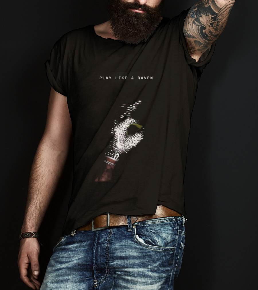 Play Like A Raven Baltimore Ravens X Drake Iceman Diamond Chain Football Collaboration T-Shirt