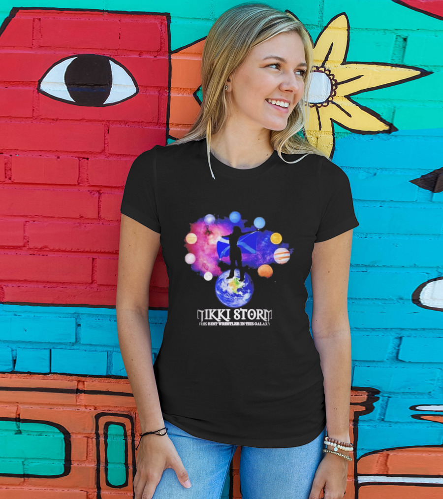 Nikki Storm Best Wrestler Galaxy Scotland Planets Cosmic Flag T-Shirt