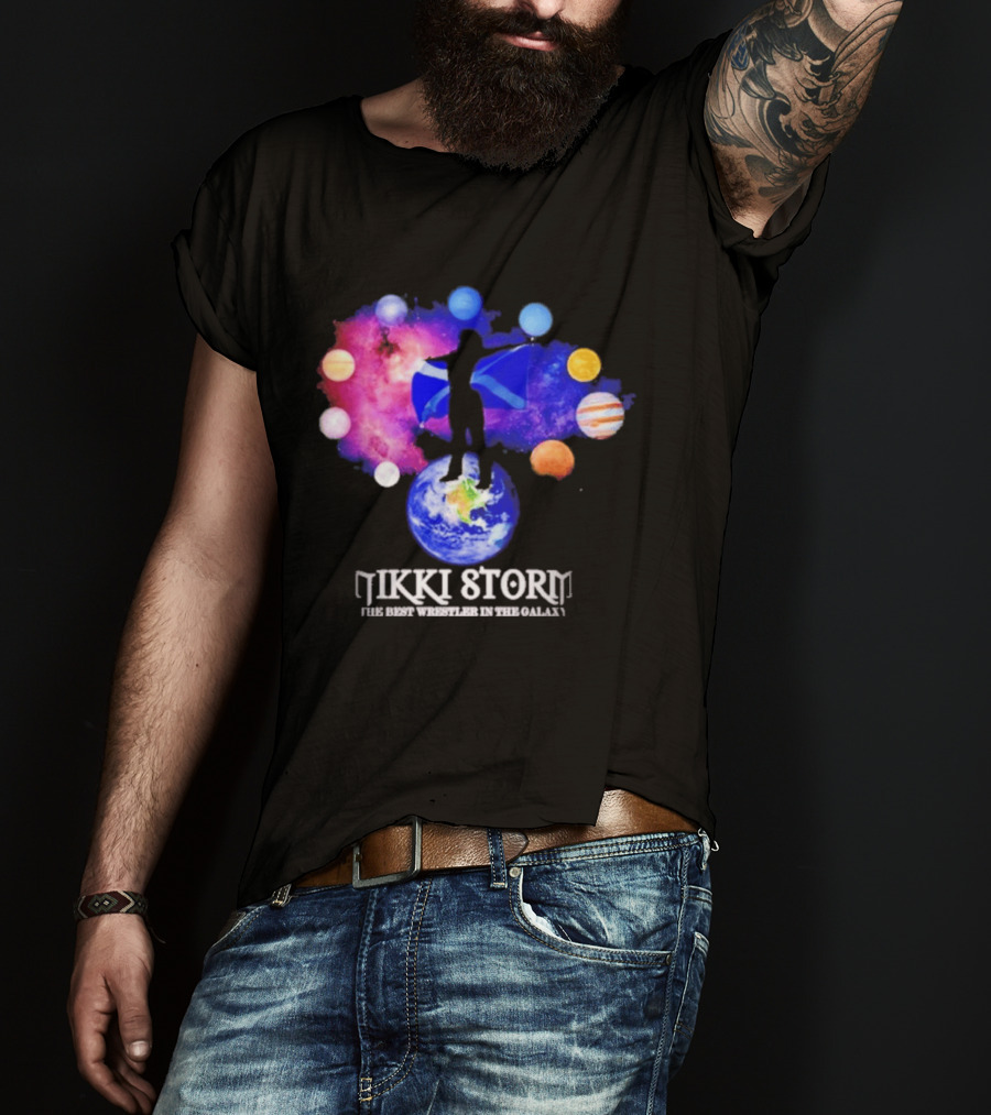 Nikki Storm Best Wrestler Galaxy Scotland Planets Cosmic Flag T-Shirt