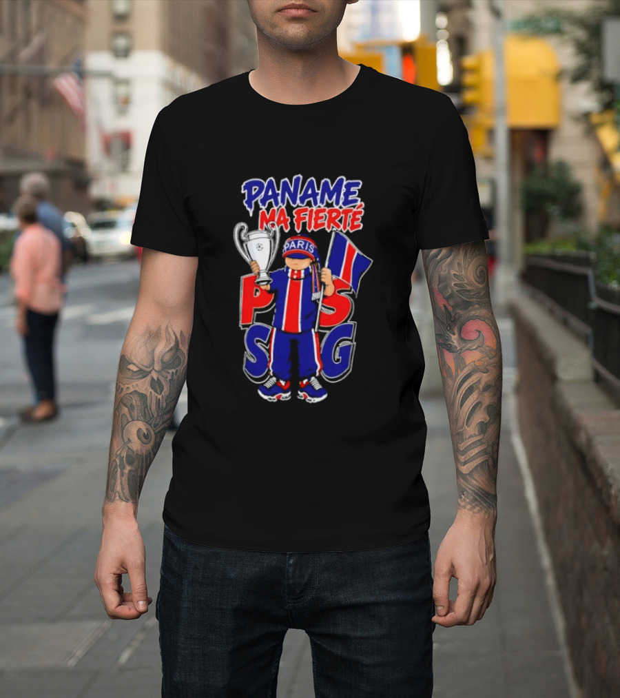 Paname Ma Fierté PSG Paris Trophy Flag Celebration T-Shirt
