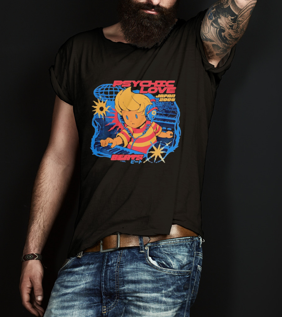 Psychic Love Japan 2006 Beats Retro Gaming Vibe T-Shirt