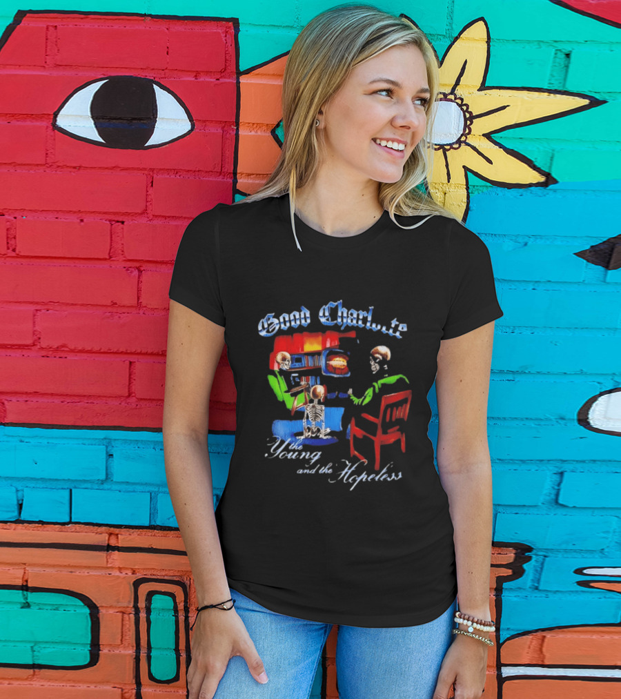 Good Charlotte Young And The Hopeless Album Cover Skeleton T-Shirt