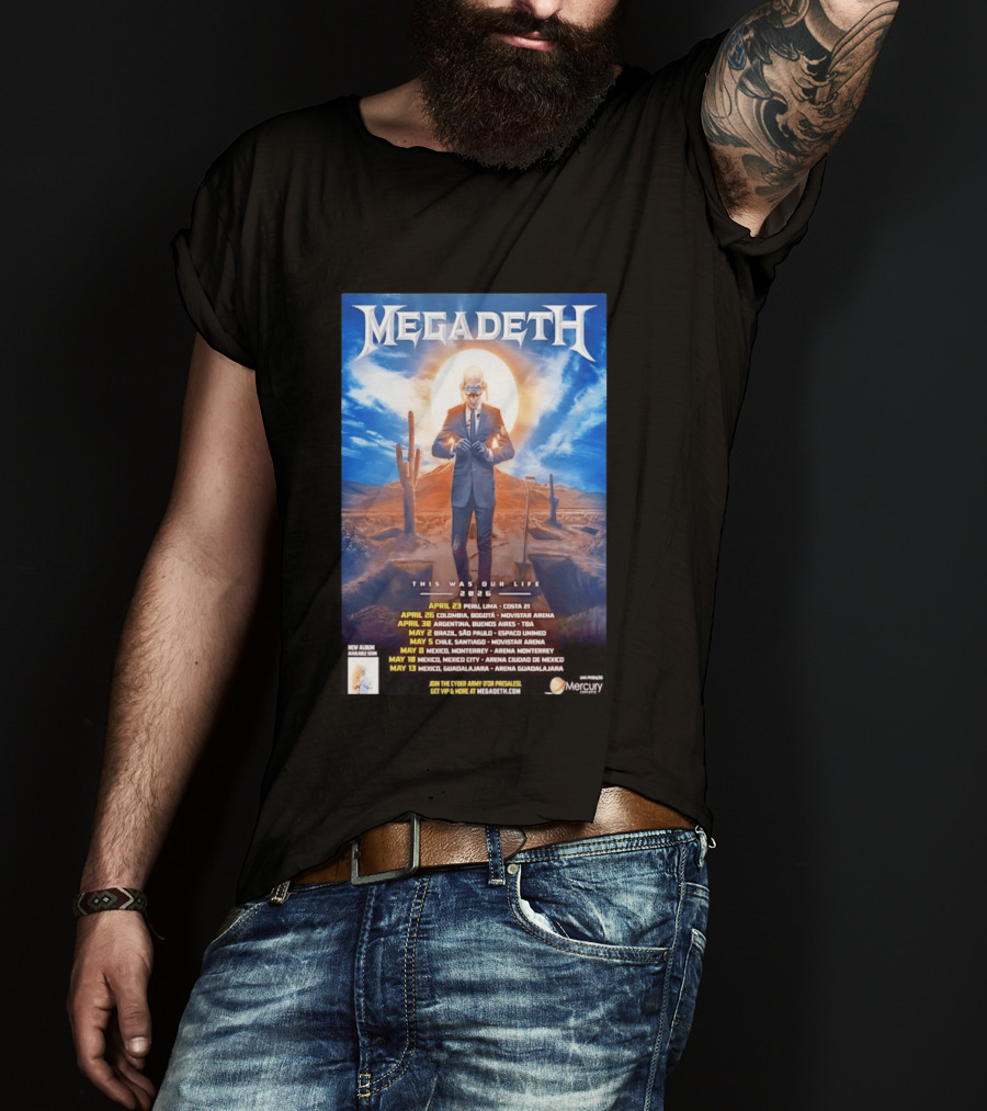 Megadeth 2026 This Was Our Life Tour Mexico Peru Colombia Argentina Chile Dates T-Shirt