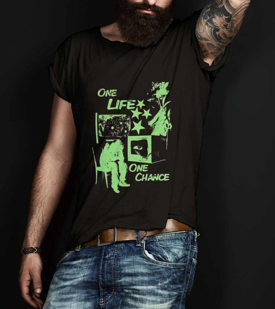 One Life One Chance Stars And Nature With Seated Figure T-Shirt