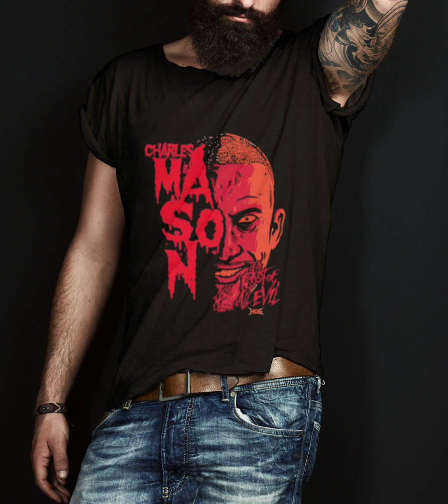 Charles Mason The Root Of All Evil Red Face T-Shirt