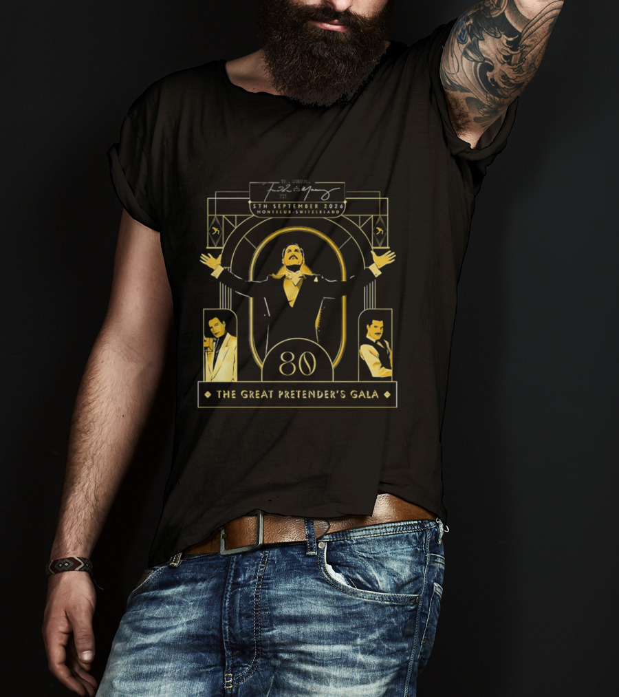 Freddie Mercury 80th Birthday Celebration The Great Pretender's Gala 5th September 2026 Casino Barriere Montreux Switzerland T-Shirt