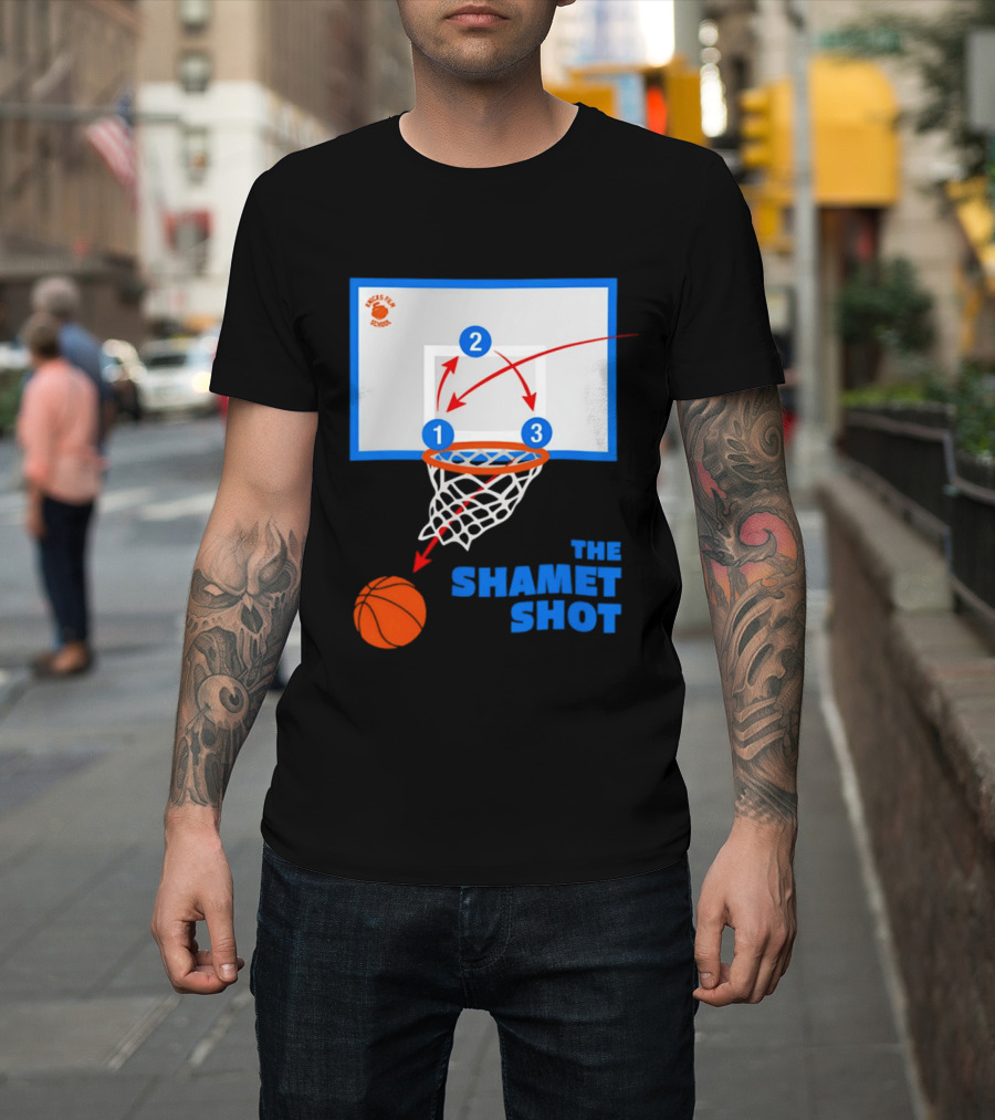 Knicks Fan School The Shamet Shot Diagram New York Knicks T-Shirt