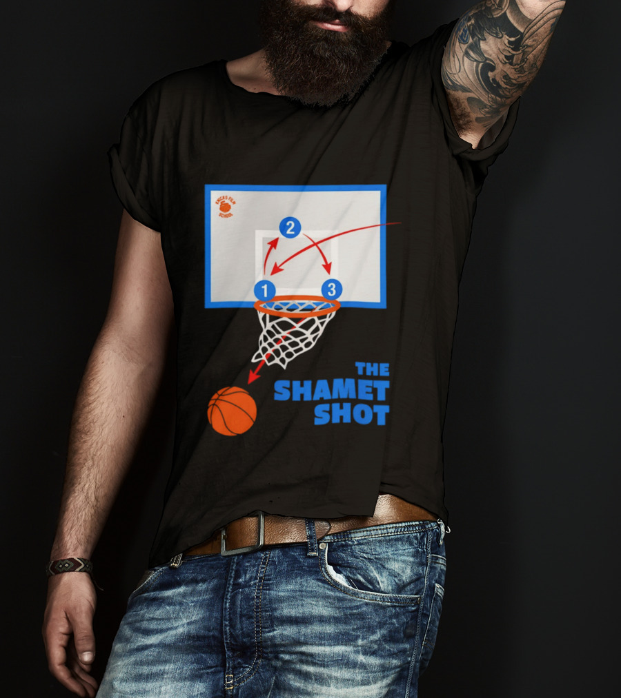 Knicks Fan School The Shamet Shot Diagram New York Knicks T-Shirt