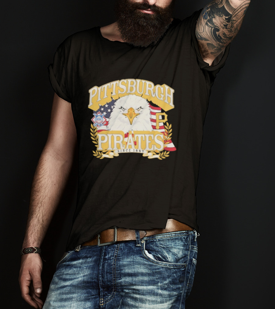 Pittsburgh Pirates National League Eagle America's 250th Anniversary Celebration T-Shirt
