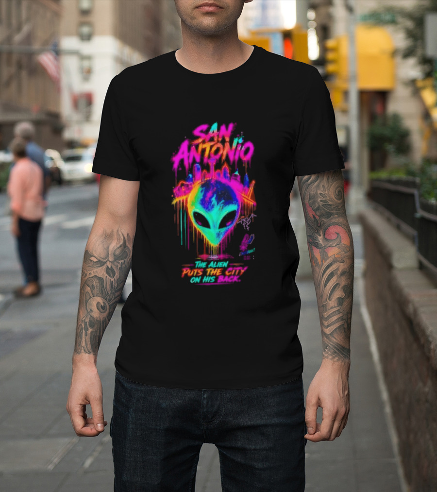 San Antonio Victor Wembanyama Alien Puts The City On His Back T-Shirt