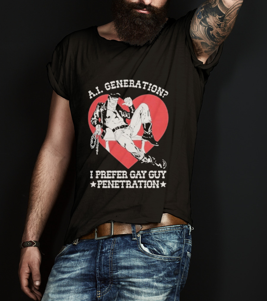 A.I. Generation I Prefer Gay Guy Penetration Heart T-Shirt