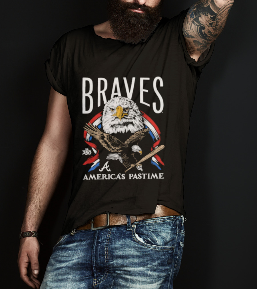 Braves Bald Eagle America's Pastime 250th Celebration T-Shirt