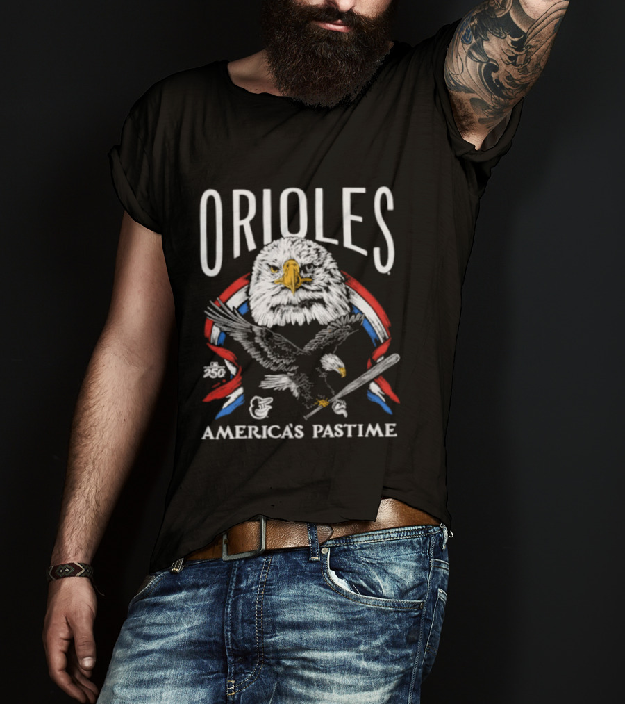 Orioles America's Pastime Bald Eagle Celebration 250th Anniversary T-Shirt