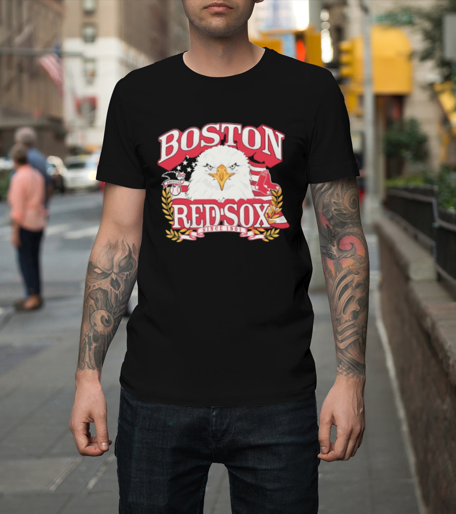 Boston Red Sox American League Eagle Patriotic Celebration Since 1901 T-Shirt