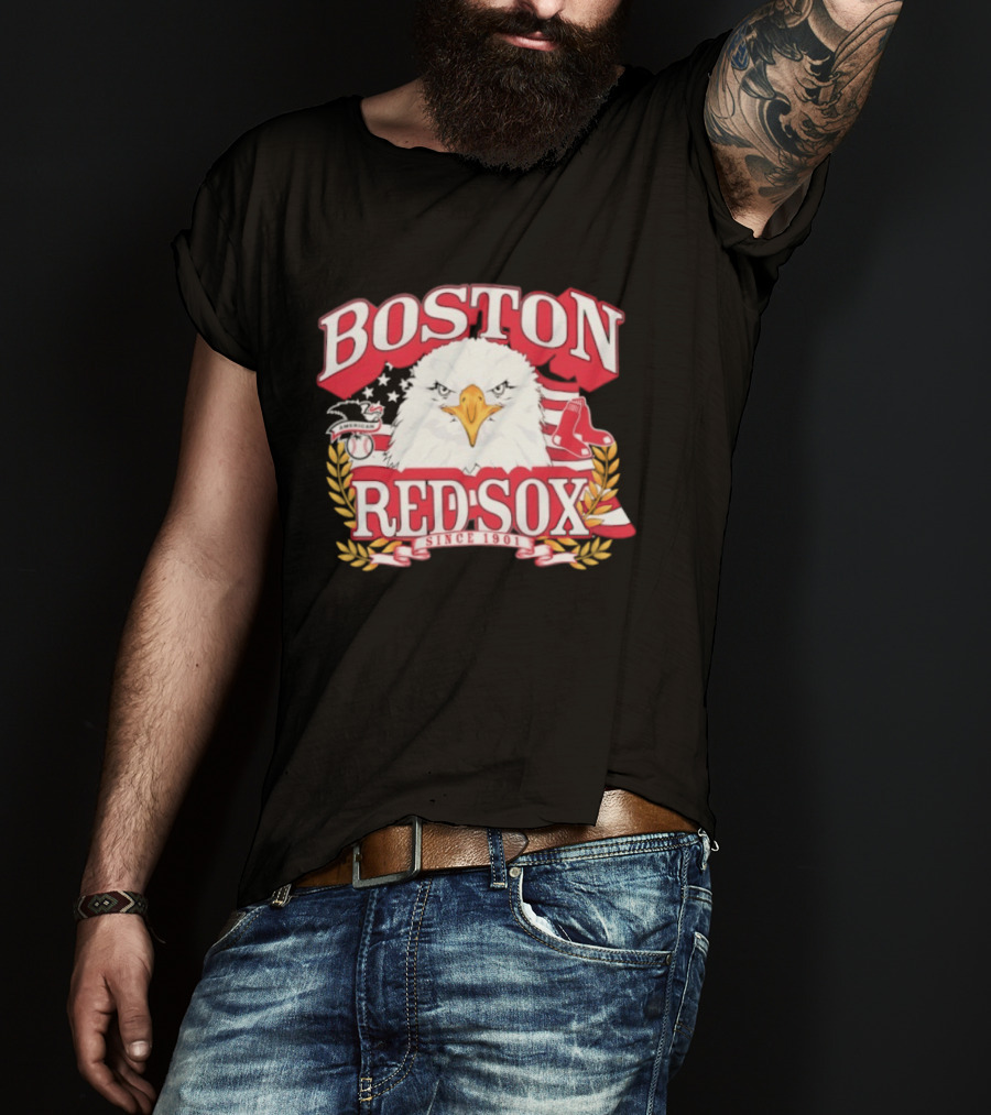 Boston Red Sox American League Eagle Patriotic Celebration Since 1901 T-Shirt