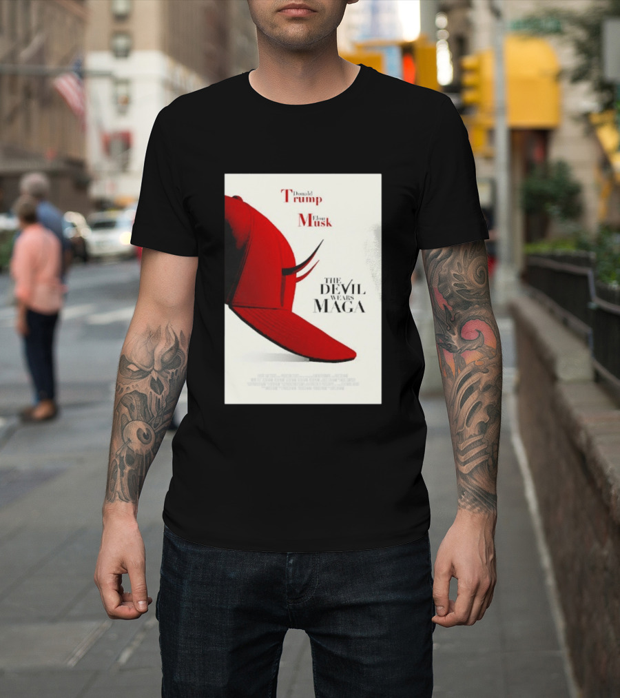 Donald Trump Elon Musk The Devil Wears MAGA Hat With Horns T-Shirt