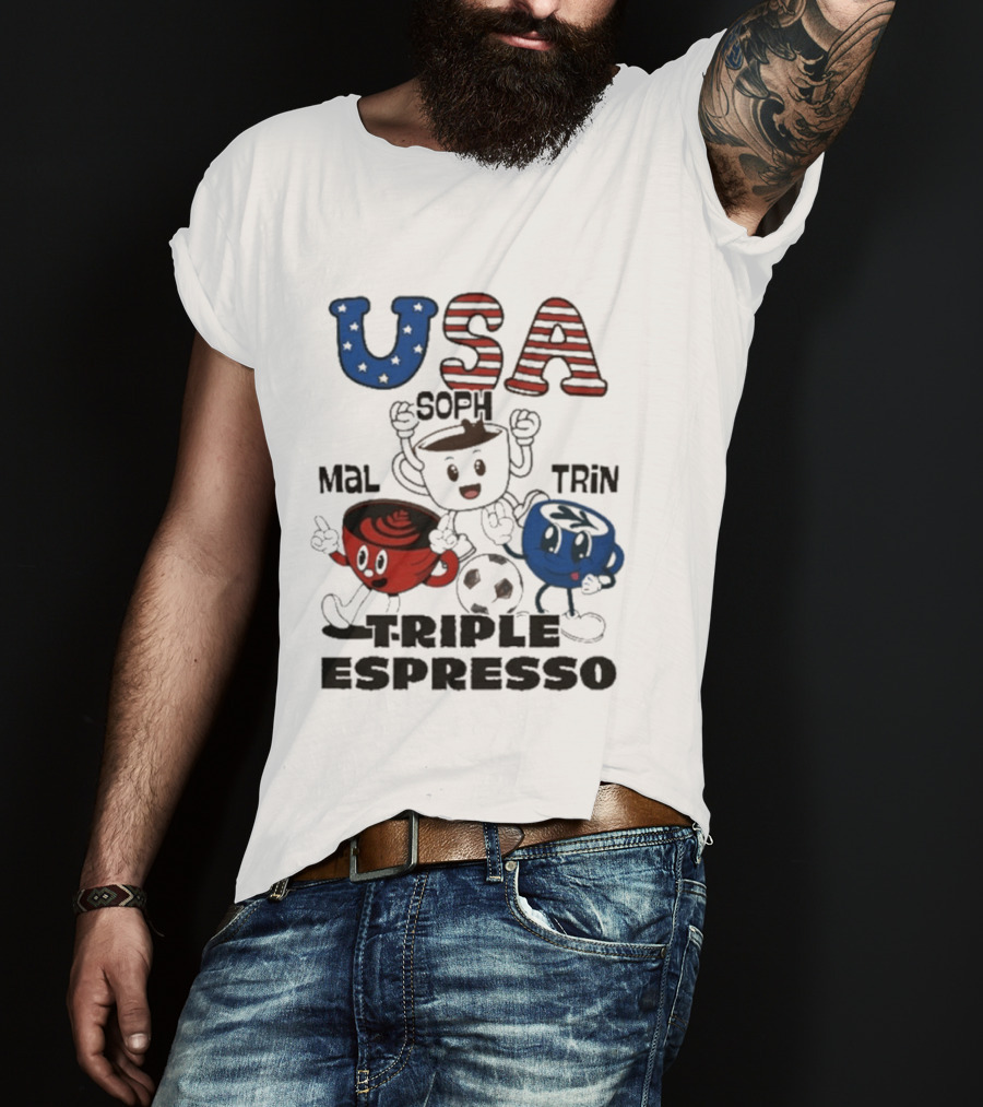 USA Triple Espresso Mal Soph Trin Soccer T-Shirt