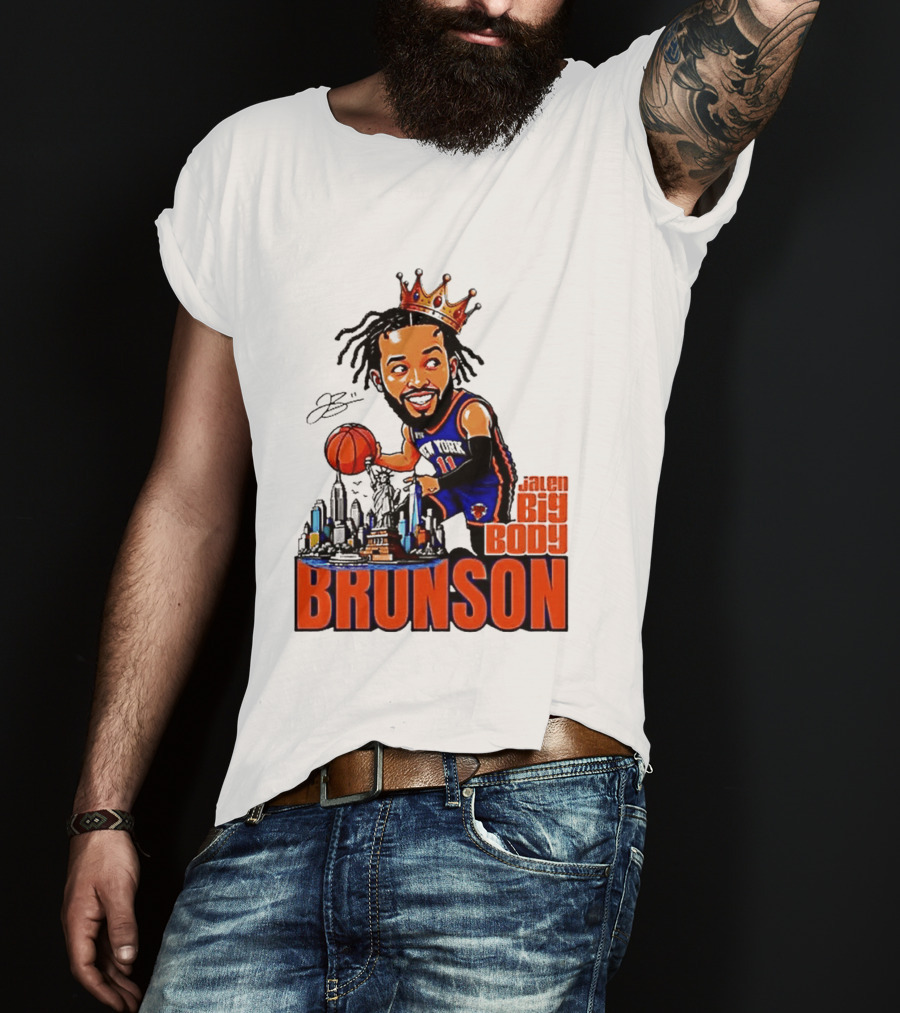 Jalen Brunson New York Knicks Big Body King 2026 Basketball Star With Crown And Skyline T-Shirt