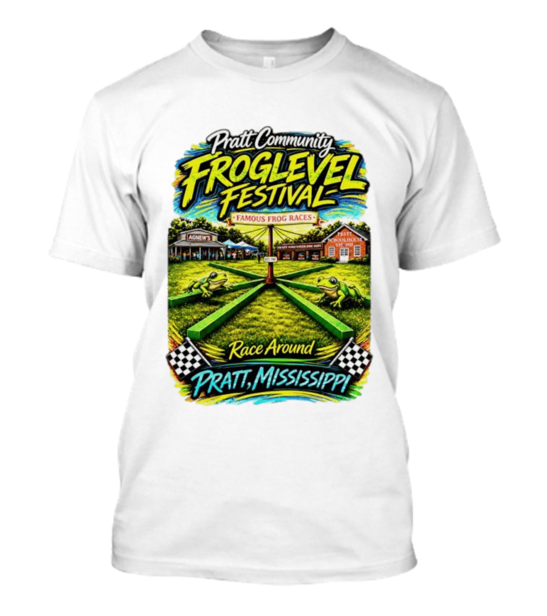 Pratt Community Froglevel Festival Famous Frog Races Race Around Pratt Mississippi T-Shirt