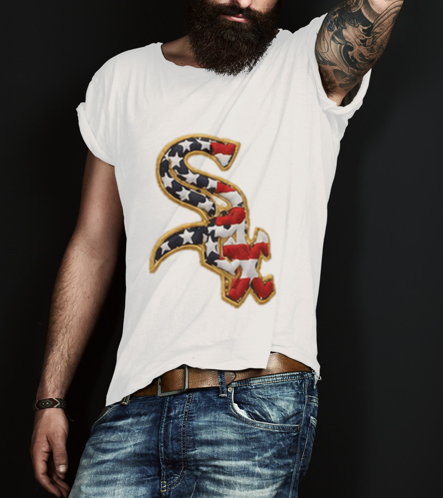 America 250th Anniversary White Sox Hat Patriotic Stars And Stripes T-Shirt