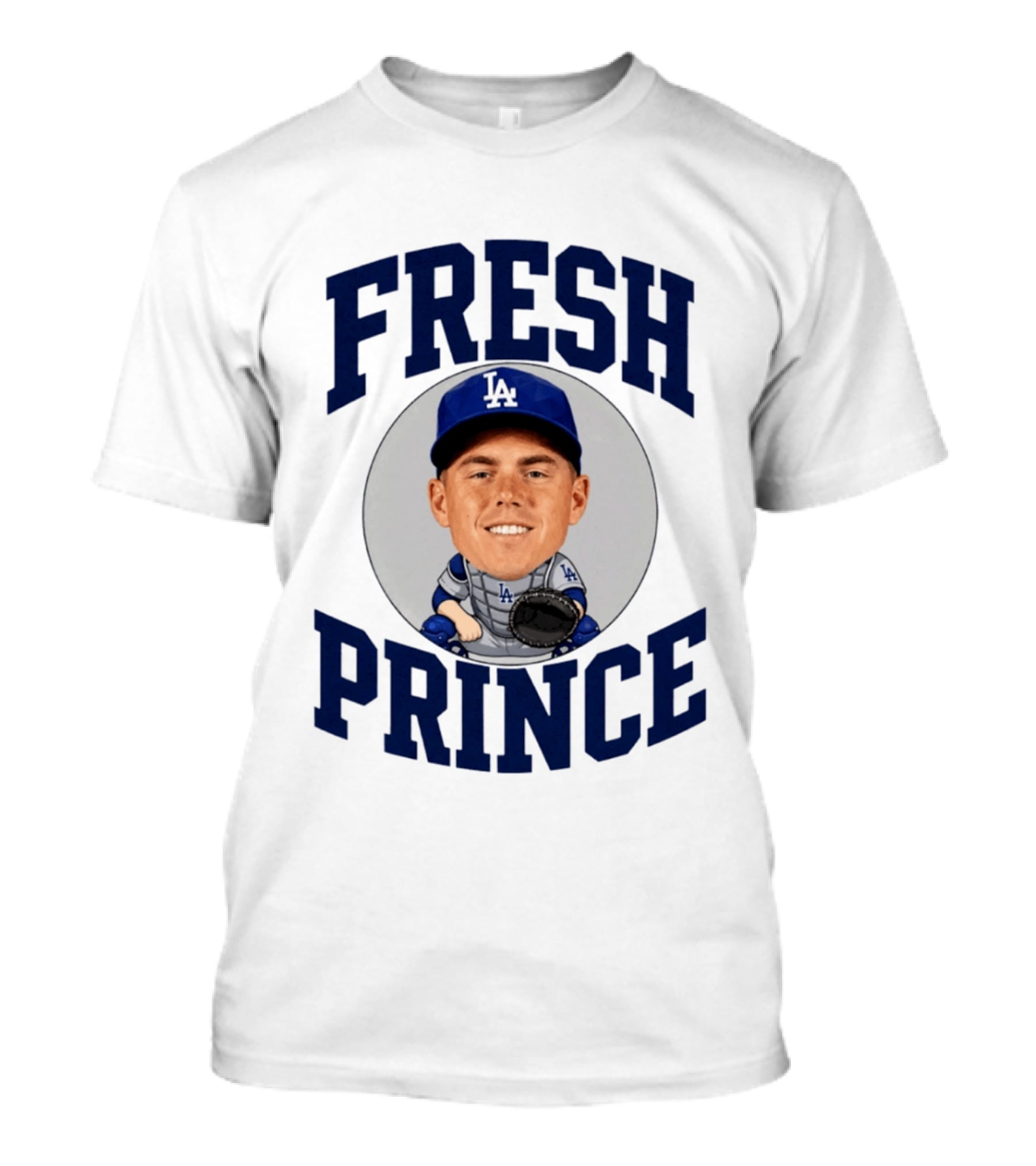 Fresh Prince Los Angeles Dodgers Baseball Player Caricature T-Shirt