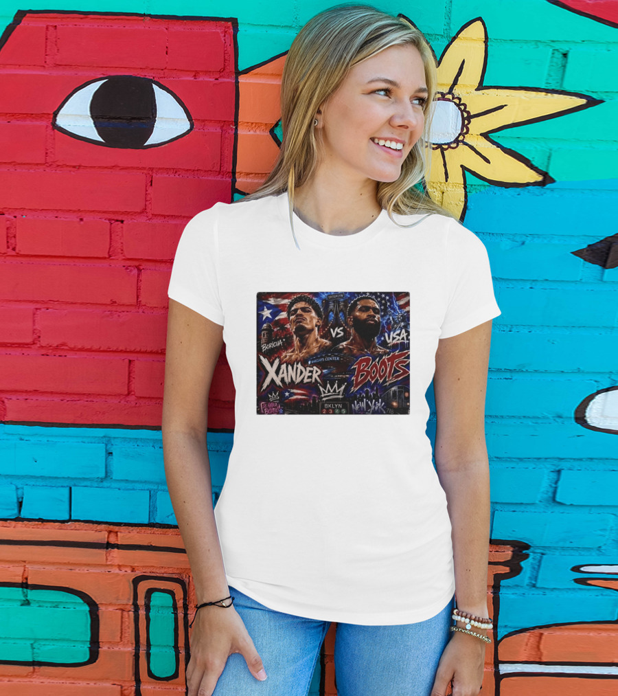 Xander Boots Boricua Vs USA Barclays Center Brooklyn NYC 718 T-Shirt