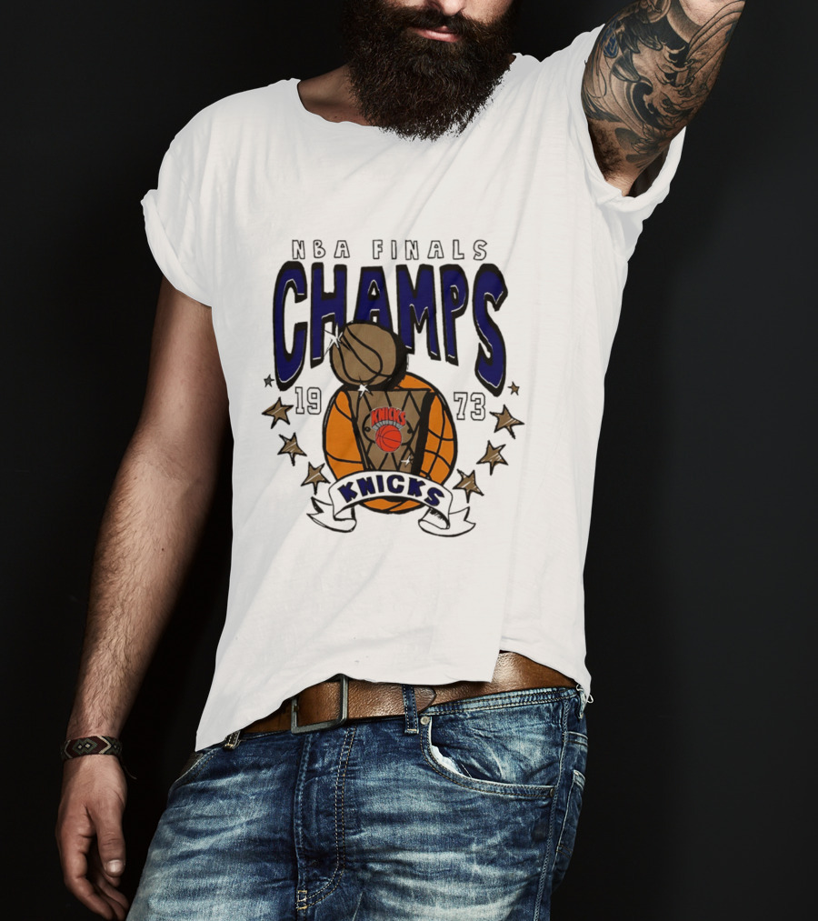 New York Knicks NBA Finals Champs 1973 Basketball Victory T-Shirt