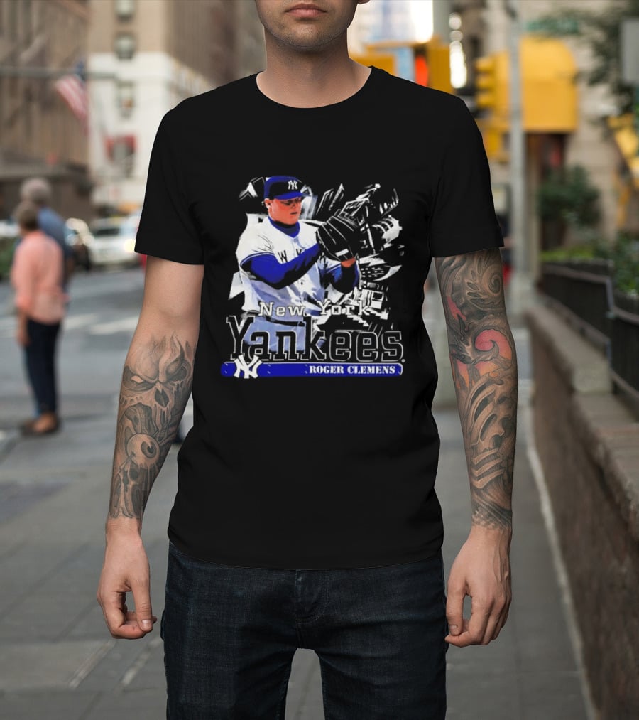 Yankees Roger Clemens Pitcher Artwork Classic Baseball T-Shirt