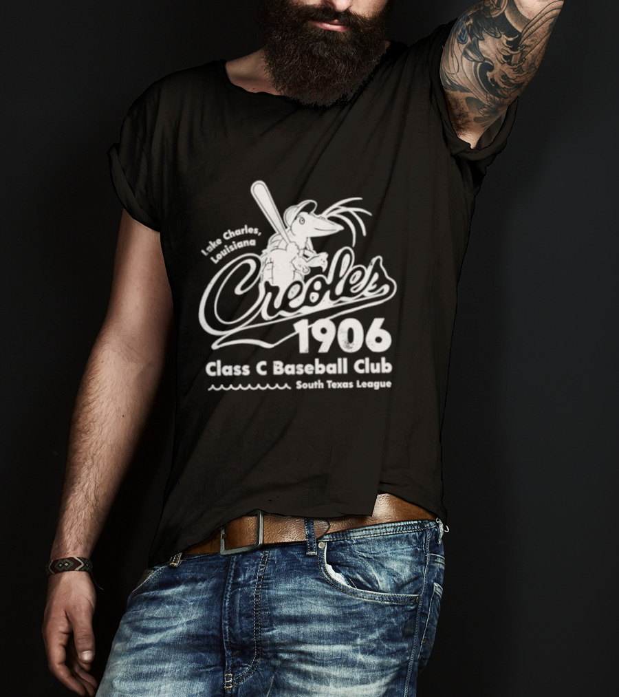 Creoles Lake Charles Louisiana 1906 Class C Baseball Club South Texas League T-Shirt