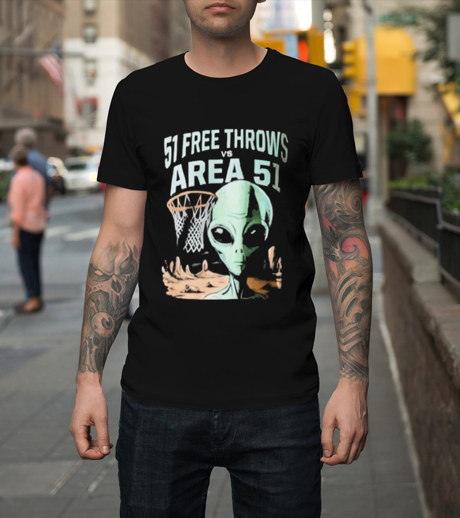Victor Wembanyama 51 Free Throws Vs Area 51 Alien Basketball T-Shirt