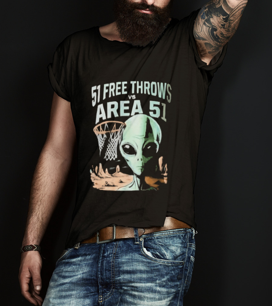 Victor Wembanyama 51 Free Throws Vs Area 51 Alien Basketball T-Shirt