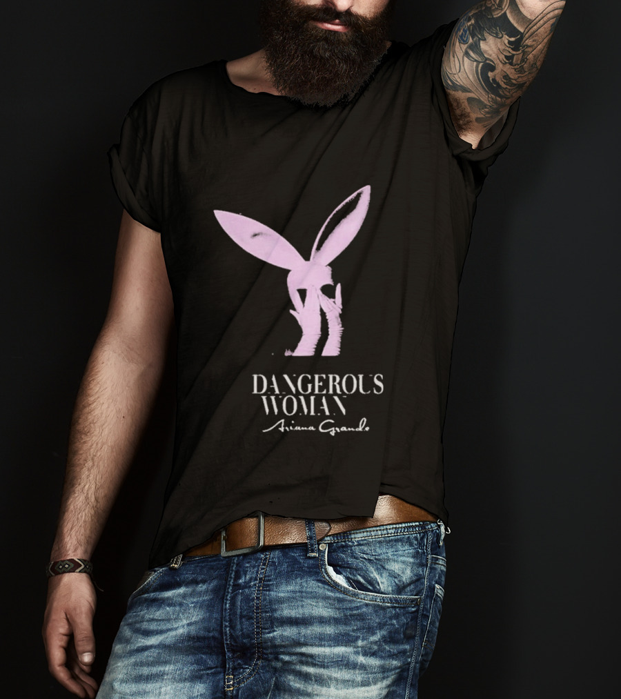 Ariana Grande Dangerous Woman Pink Bunny Ears T-Shirt