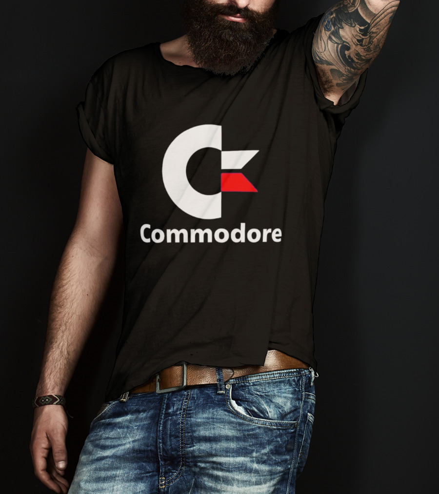 Commodore C Logo Red Accent Retro Computer Brand T-Shirt