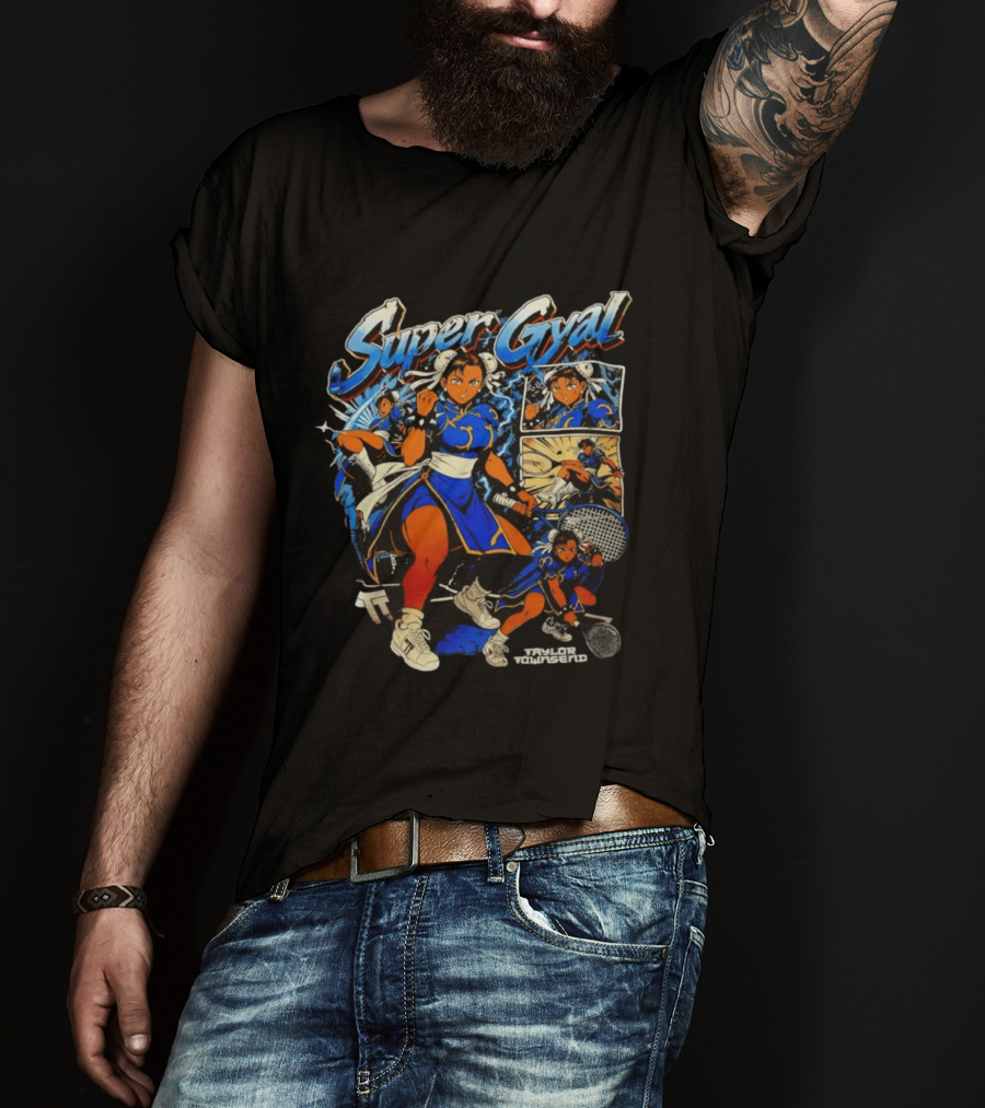 Super Gyal Chun Li Taylor Townsend Tennis Video Game T-Shirt