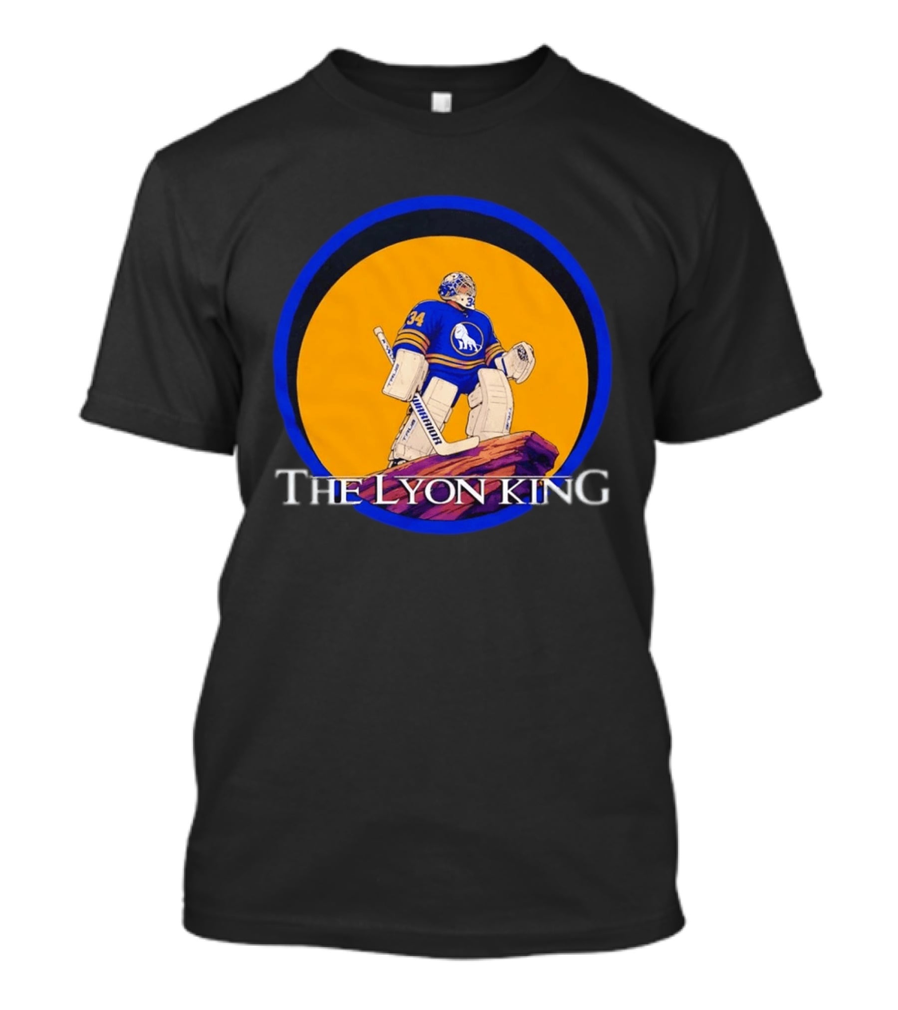 The Lyon King Buffalo Sabres Hockey Goalie 34 Lion Keeper T-Shirt