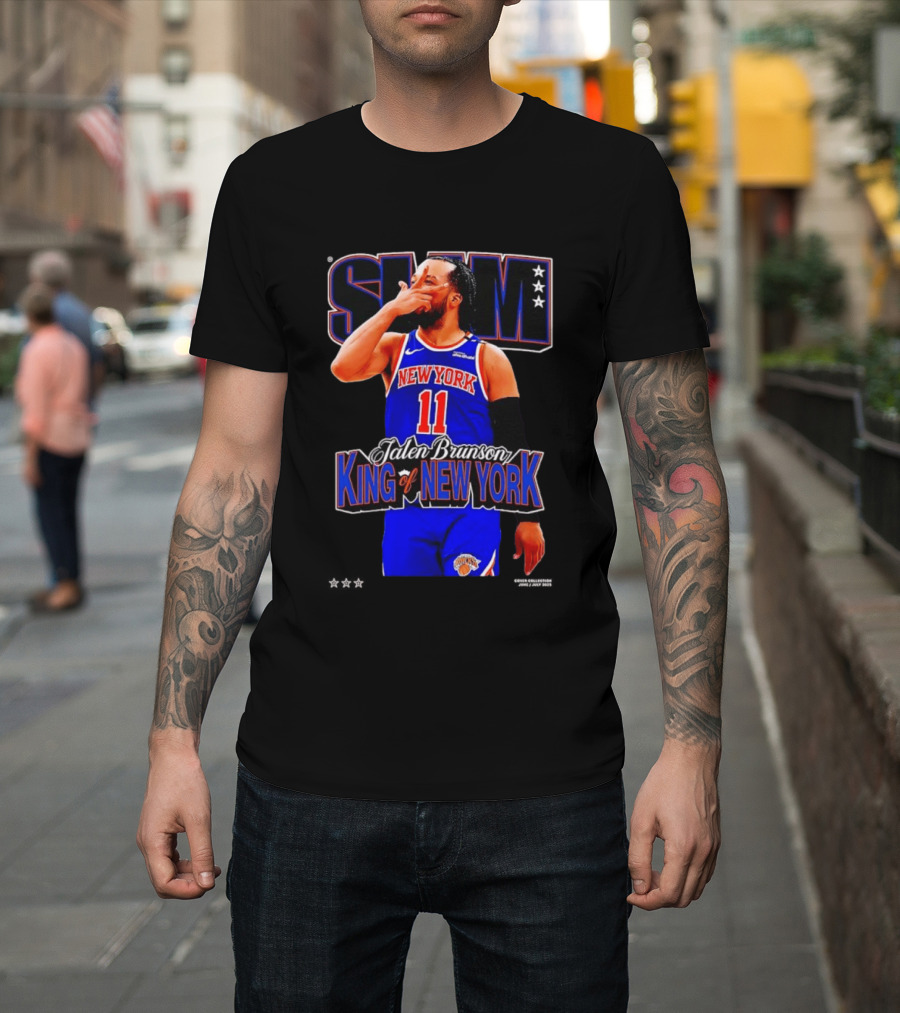 Jalen Brunson King Of New York Knicks NBA SLAM T-Shirt