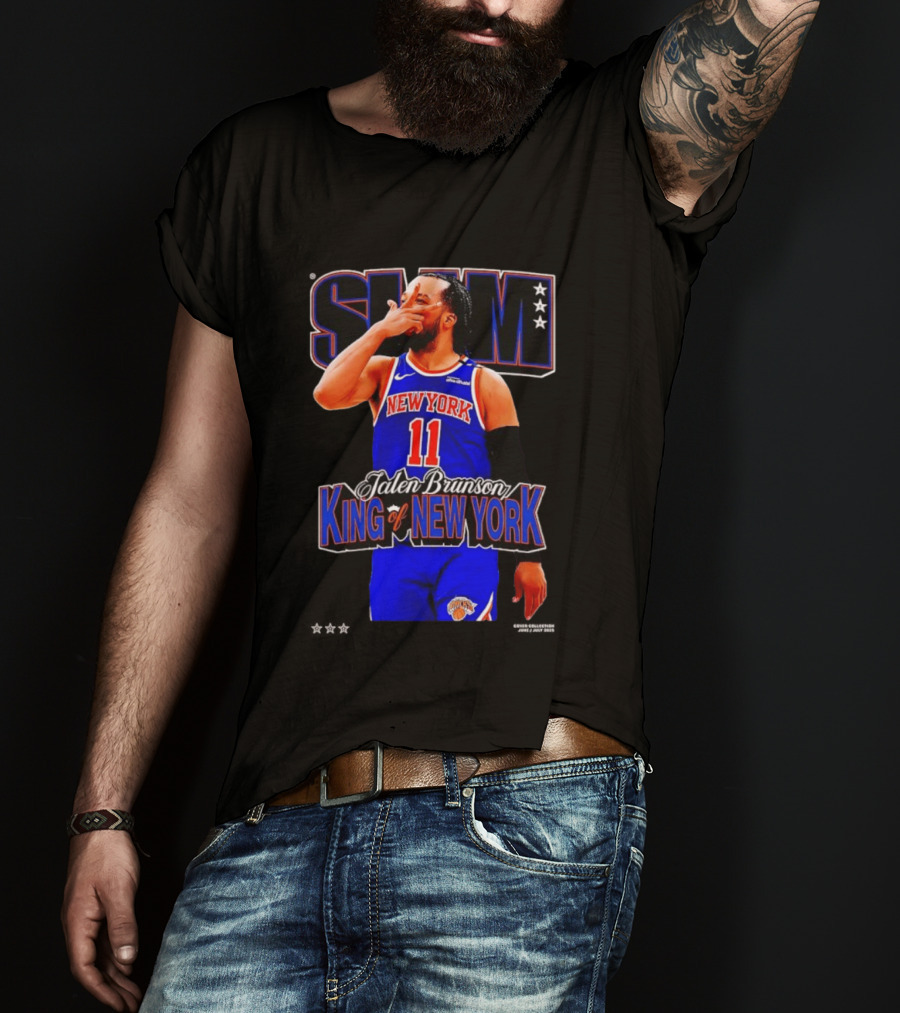 Jalen Brunson King Of New York Knicks NBA SLAM T-Shirt