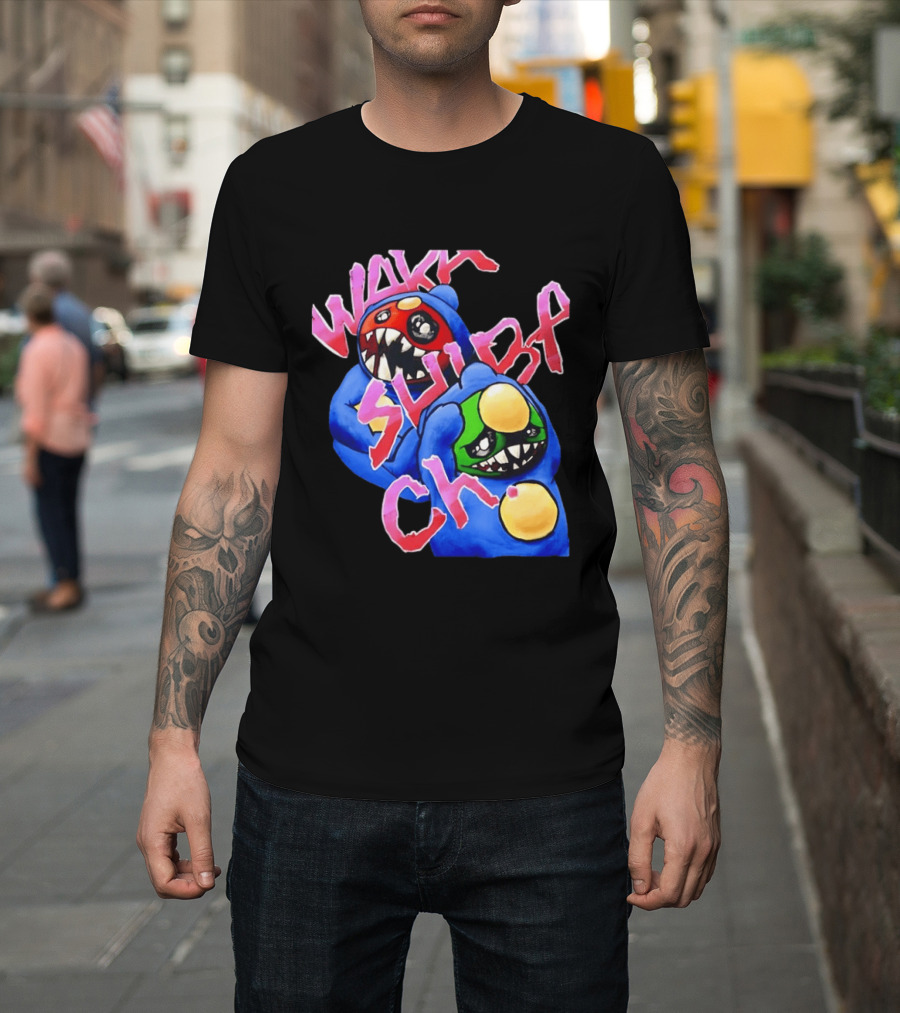 Wakk Slurp Ch Red And Green Creepy Monsters Graffiti T-Shirt