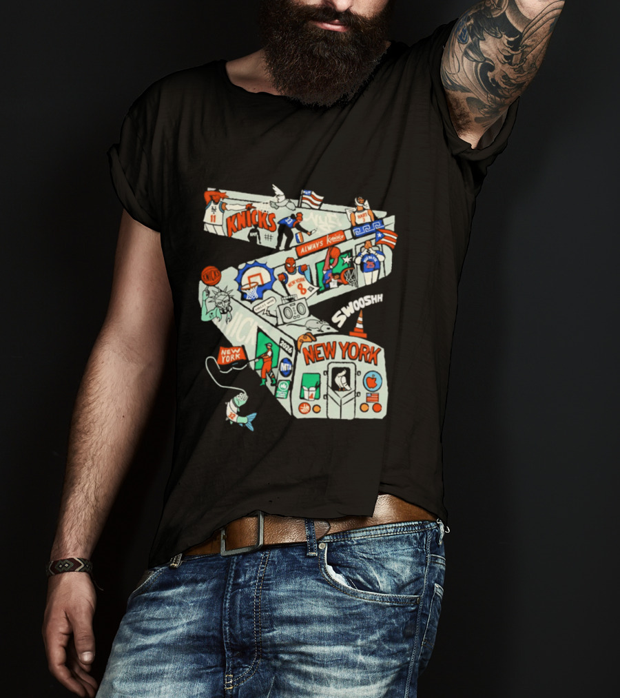 New York Knicks Subway Car Always Slamdunk Basketball City T-Shirt