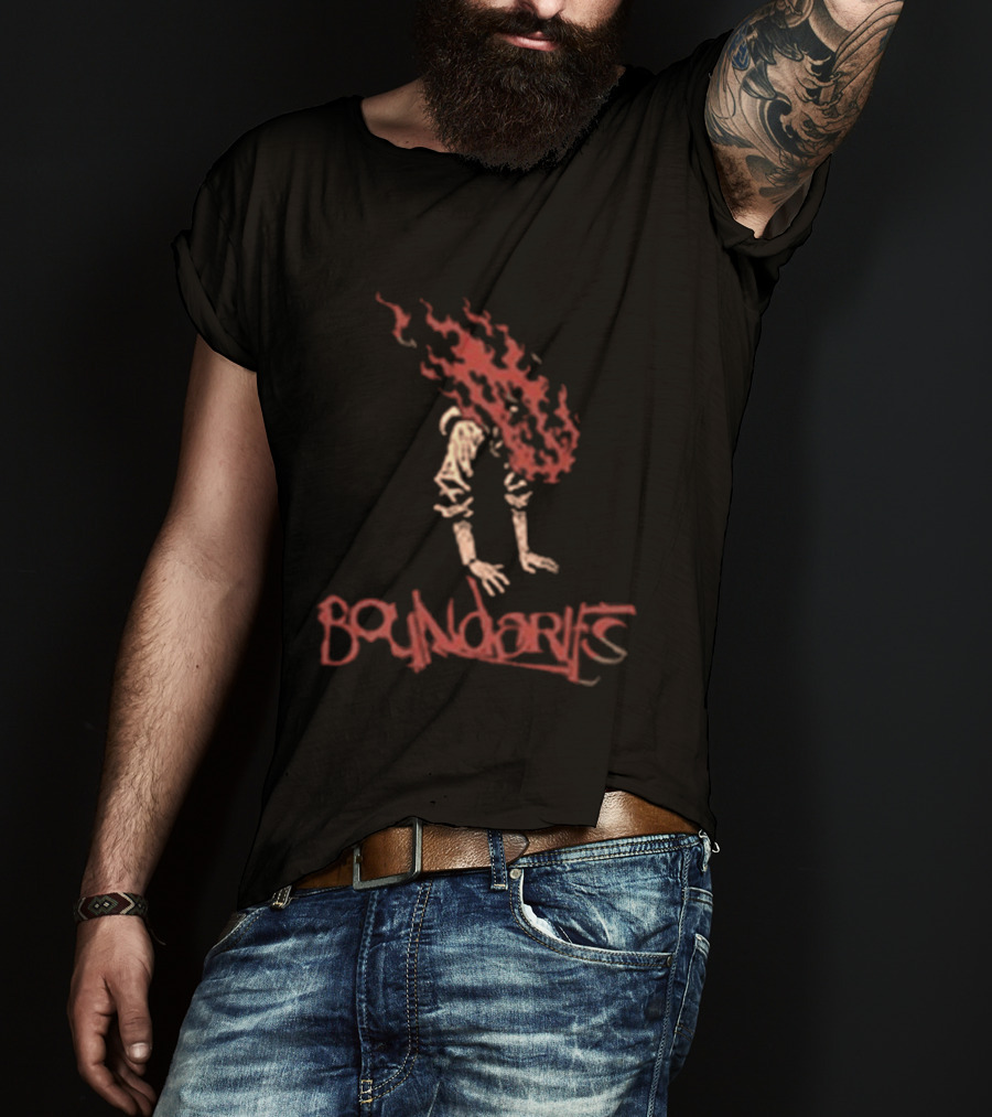 Boundaries Pale Light Demon Flaming Head T-Shirt