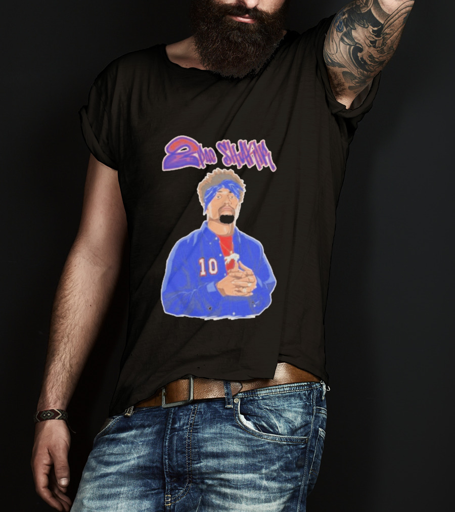 2Pac Shakir Sports Roundtable 10 Blue Bandana T-Shirt